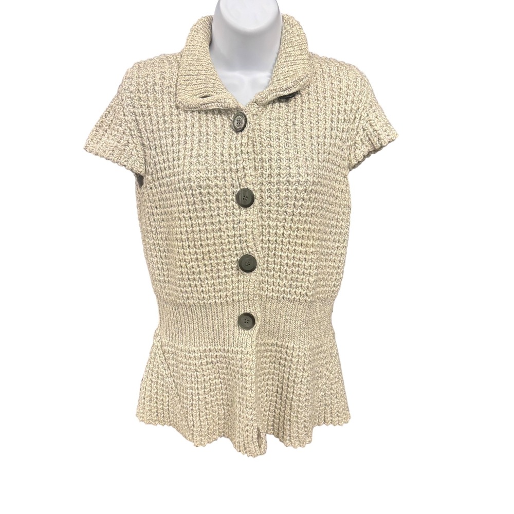 Kenneth Cole New York‎ Button Front Knit Top Short Sleeve Medium
